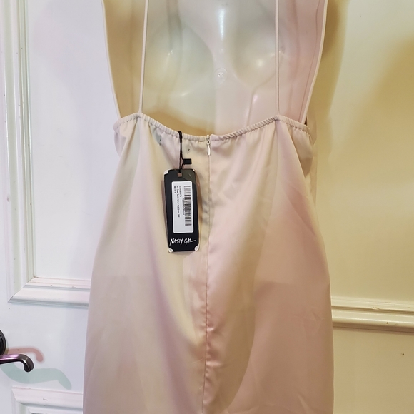 Nasty Gal At Ease Satin Halter Midi Slip Dress, Ivory Cream, Size US 2, NWT - Picture 11 of 15